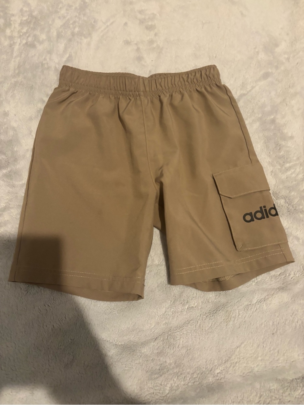 Adidas boy’s Cargo Shorts in Tan with Side Flap Pocket